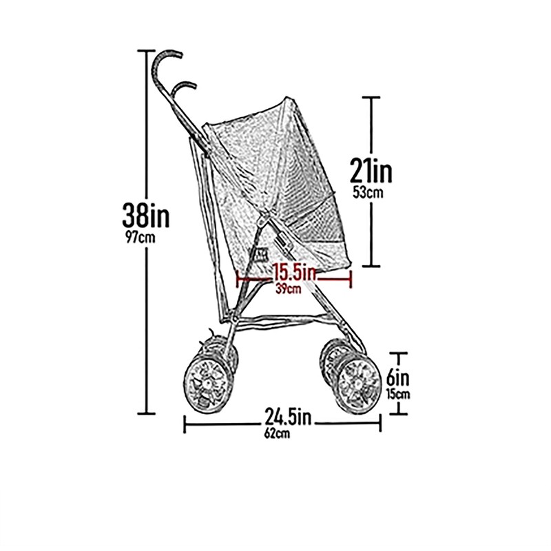Pet Gear Travel Lite Plus Stroller, Compact, Easy Fold, No