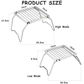 Folding Cooking Grate, Camping Grill, Portable Stainless Steel Grill Grate, Foldable Camping Grill, Easy Folding Cooking Accessories for Camping, Hiking, Picnic, Outdoor Barbecues