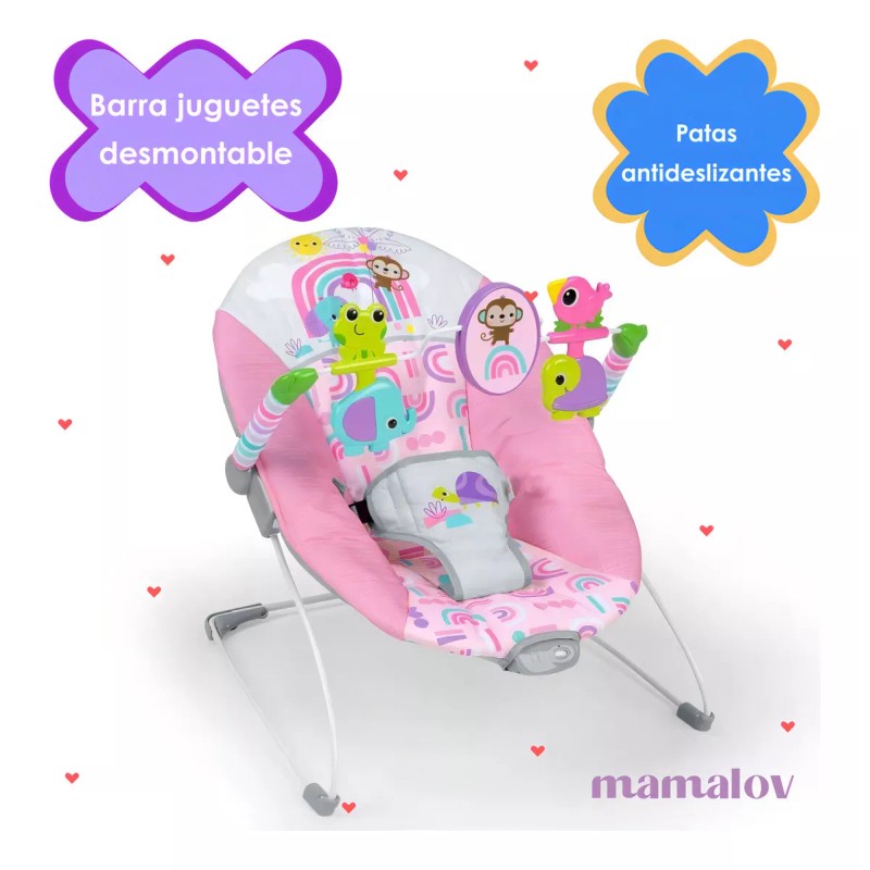 Bright Starts Pink Paradise Silla Vibradora 16732 Color 0650-Rosa