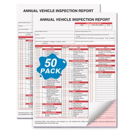 50 Pack Annual Vehicle Inspection Report Form Detailed Driver's Vehicle Inspection Report 8.5"*11.4" Dot Vehicle Inspection Forms 3-Ply Carbonless 25 Sets of Forms Per DVIR Book for Truckers