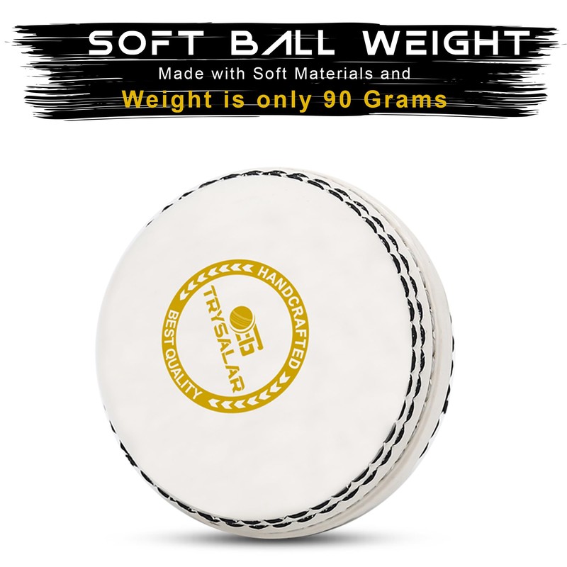 TrySalar Soft Cricket Rubber Ball Indoor Outdoor Junior Youth Adult