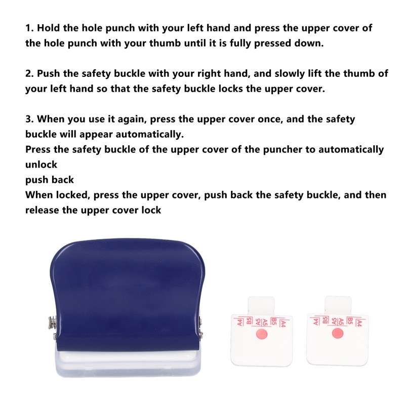 Hole Punch Dark Blue 6 Hole Portable Small Planner Hole