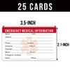 25 Emergency Medical Information ID Cards, Emergency Contact Wallet ID