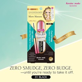Heroine Make by KissMe Mini Waterproof Mascara | Black Waterproof Formula for Long-Lasting Volume and Length | Hypoallergenic | Curling and Smudge-Pro