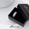 555Jewelry Rectangle Emerald Cut Cubic Zirconia Stainless Steel Rings Baguette