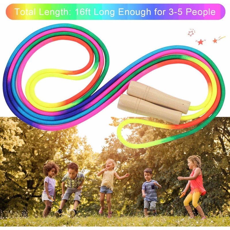 16 FT Long Jump Rope for Kids, Adjustable Double Dutch