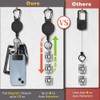 Geieold Retractable ID Card Holder and Robust Carabiner Key Ring,