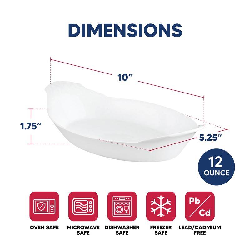 HIC Kitchen HIC Kitchen Oval Au Gratin Baking Dish Set,