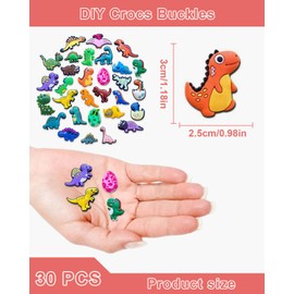 MOPZIJA 30 pieces shoe charms, crocs pins, shoe pins, cartoon shoe pins, dinosaur shoe decoration, PVC shoe charms, removable shoe pendants for clog decor for girls, women, children
