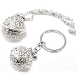 Lind Kitchen 2PCS Jingle Chain Bells and Keychain Bell, DIY Bells for Christmas Festival Decoration Pendant Keychain Hollow Bell, Home Decoration