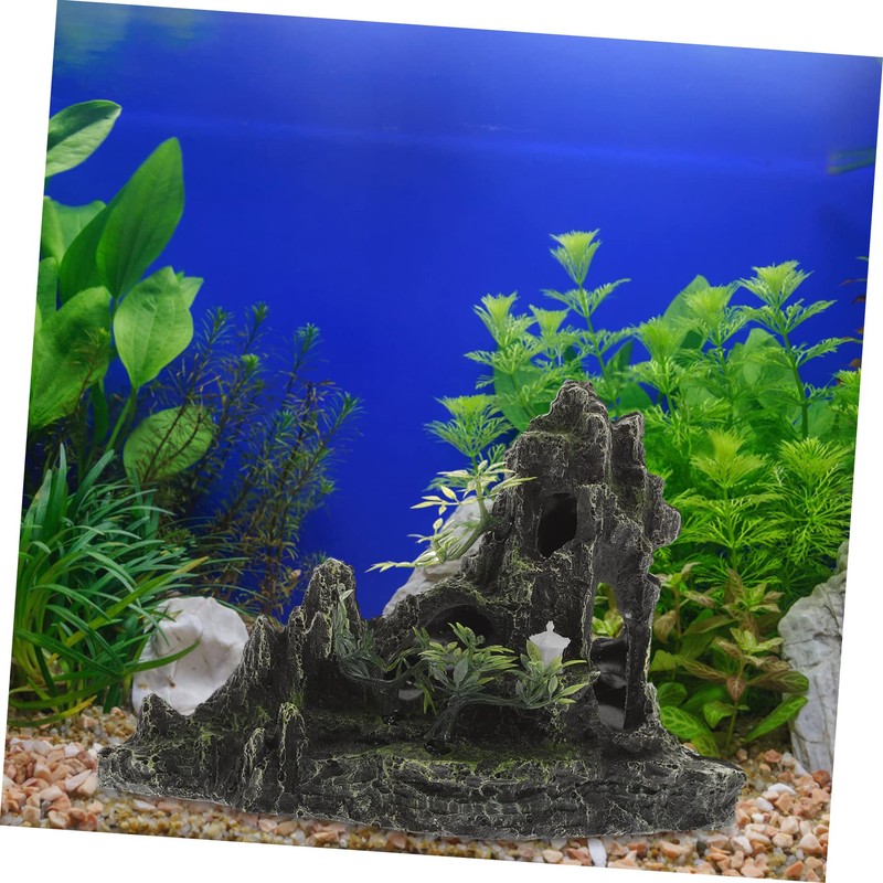 Levemolo Fish Tank Decoration Realistic Resin Rockery Large Scale Fish