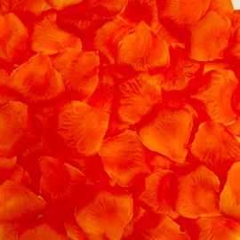 ATFL Ready-to-use Separated Sunset Red Rose Petals for Wedding,1520 Pcs Artificial Fake Silk Rose Petals for Romantic Night for Her Set,Faux Flower Pedals for Valentine's Day Decorations (2.3'')…
