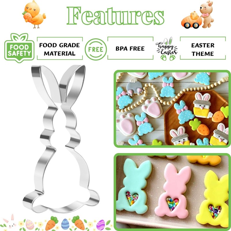 Keepaty -Easter Bunny Cookie Cutter Stainless Steel 5"