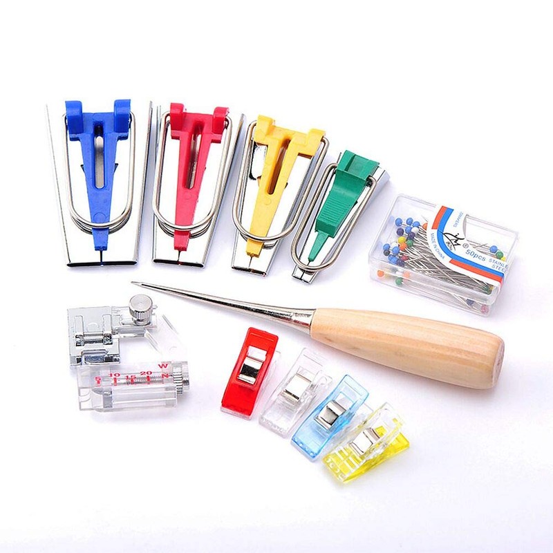 Bias Tape Maker 4 Sizes Sewing Clips 4pcs & Quilting