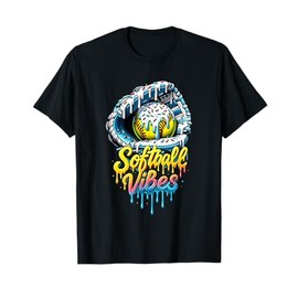 Ice Cream Drip Softball Stuff Softball Drip Softball Vibes T-Shirt