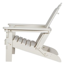 Shine Company Traditional Cedar Wood Folding Adirondack Chair in White