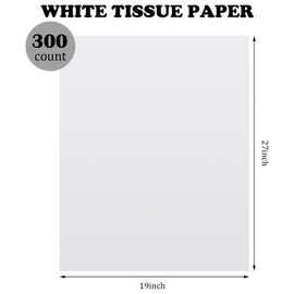 Yeaqee 27x19 Inches Wet Strength Tissue Paper for Art White Wrapping Paper Sheets Packing Tissue Paper for Collage Model Making, Media Crafts Etc Resistant to Tearing When Wet(300 Sheets)