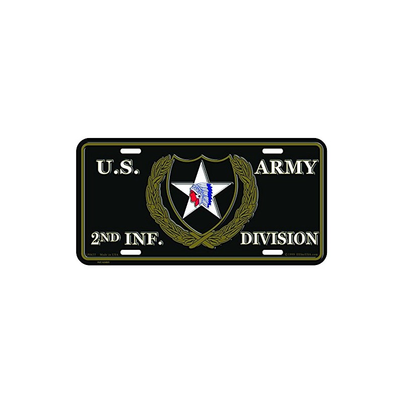 U.S. Army 2nd Infantry Division License Plate with Frame