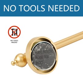 Coquilles Magnetic Curtain Rods,Multi-Use Adjustable Appliance for Metal Doors,Windows,No Tools Needed，16-28 Inch，Gold，4 Pack