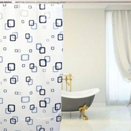 Square Pattern Bathroom Shower Curtain (150x180cm) Shower Curtain