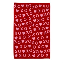 SKL Home Valentine's Day Xs and Os Hand Towel Set, 2 Count