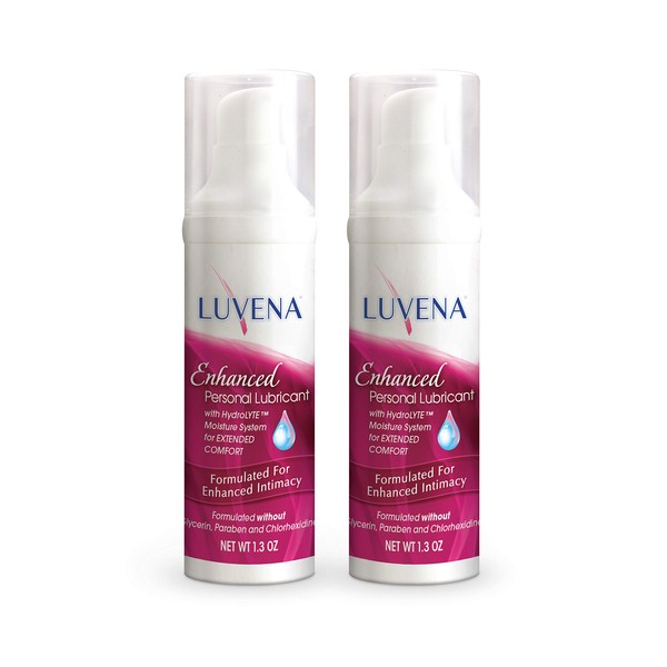 Luvena Lubricant - Enhanced Personal Lubricant for Women - Relieves Feminine Dryness Symptoms - Intimate Skin Care & Menopause Support - Water Based, Paraben & Glycerin Free - 170 Pumps (2 Pack)