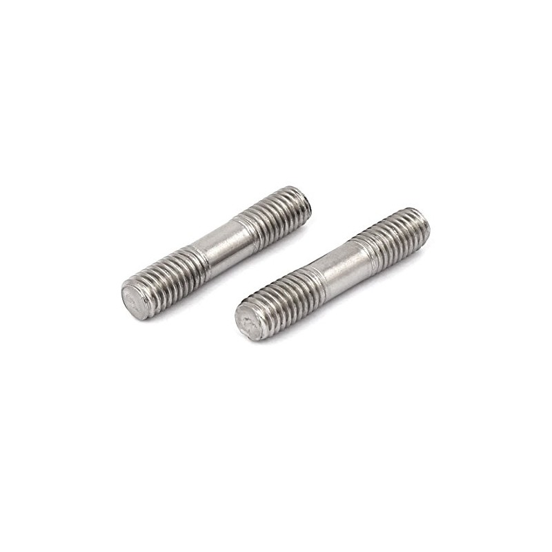uxcell M8x40mm 304 Stainless Steel Double End Thread Stud Teeth