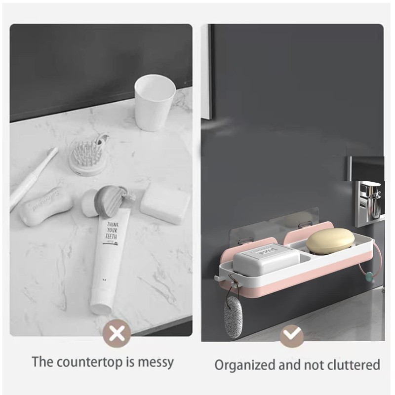 Soap Dish Tray, Container, Detachable Soap Container Box for Bathroom