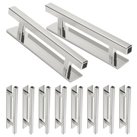 Self-Stick Push Pull Helper,10 Pack ABS Plastic Cabinet Drawer Handles Pulls for Kitchen Furniture Cabinets Closets Drawer Window Sliding Closet (10, Silver)