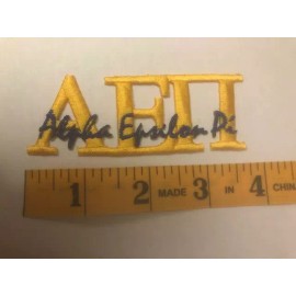 Alpha Epsilon Pi 1 3/8" Embroidered Signature Emblem / Heat Seal Backing
