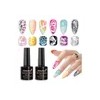 Kit Esmalte Uñas Gel Blanco,gel Crear Letras, Ondas Y Flores