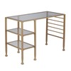 SEI Furniture Jaymes Gold Metal/Glass Writing Desk, Soft Gold