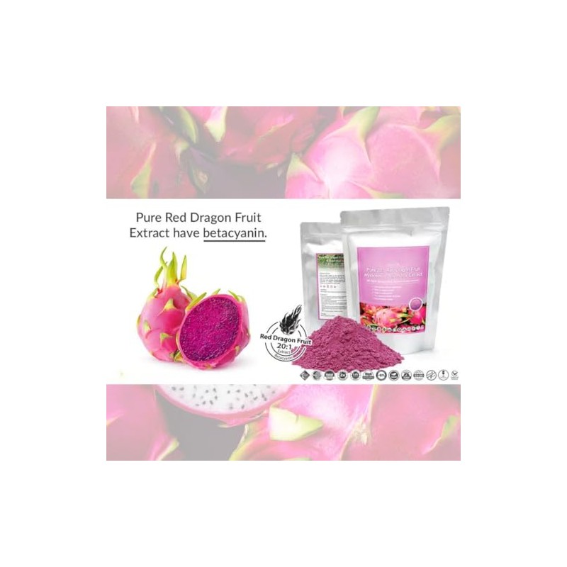Drachenfrucht-Extrakt-Pulver – 100 g reines 100 % natürliches Pulver ohne