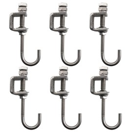 6Pcs I Beam Clamps with Hooks; C Clamp Hook Stainless Steel; Pipe Clamp Hooks for Hanging; Bolt Clamp Hook for Use Slotted Angle in Galvanized