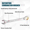 DAKCOS Fixed Head Ratchet Spanner 17mm Ratcheting Combination Wrench Chrome