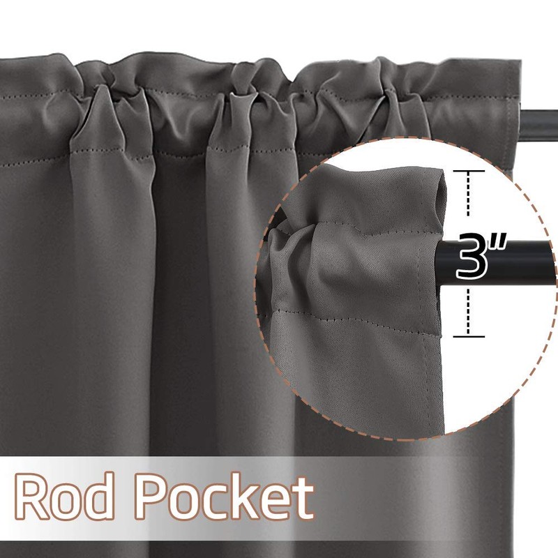 NICETOWN Short Curtains for RV Camper Blackout Small Curtain Tiers