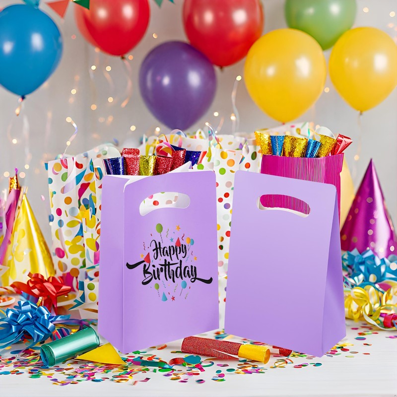 UnicoPak 16 Pack Purple Goodie Bags Party Favor Bags Goody