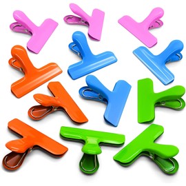 Croc Jaws Chip Clips - Non Magnetic. Stainless Steel. 3 Inches - Pack of 12, Multicolor
