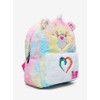 Hot Topic Care Bears Pastel Rainbow Fuzzy Mini Backpack Multi
