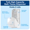 Tork Twin Toilet Paper Roll Dispenser White T26, High Capacity,