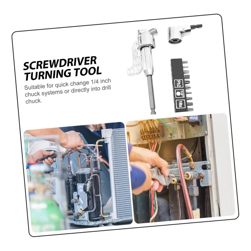 SHINEOFI 1Set Electric Screwdriver Adapter Right Angle Drill Accessories for