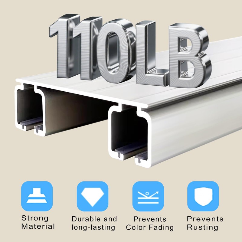 Silent Double Row Ceiling Curtain Track, Heavy-Duty Curtain Double Track