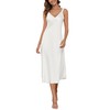 ouansyltg Women Long Night Gown Satin Slip Nightgown Deep V