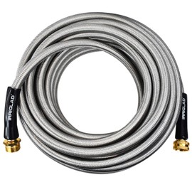 IRRIGLAD Garden Hose 304 Stainless Steel Metal Braided Hose, Lightweight, Kink-Free, Tough, Flexible Water Hose, Rust Proof, Puncture, Portable, 1/2" Aircraft Grade Aluminum Alloy Connector, 50FT