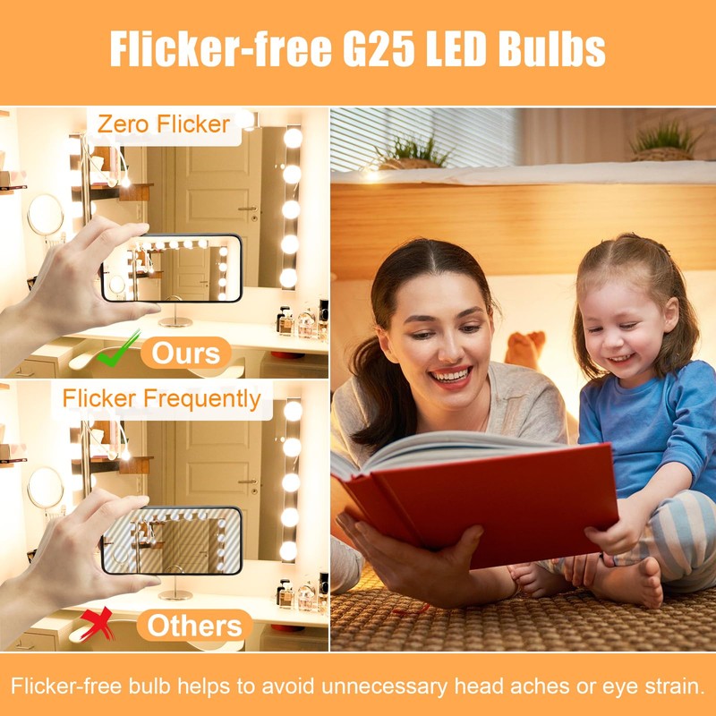 hansang G25 LED Globe Light Bulbs, Bathroom Vanity Light Bulbs