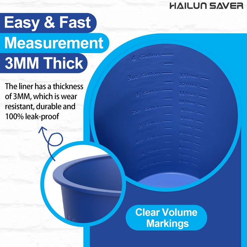 5 Gallon Bucket Liner Reusable Rubber Liner for Concrete Thinset