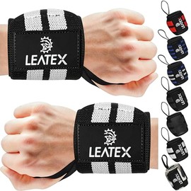 Muñequeras de levantamiento de pesas, soporte de muñeca de calidad profesional de 18 pulgadas con lazo para pulgar resistente, la mejor envoltura para