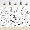 Music Note Backdrop Black Musical Note Doodle Pattern on White