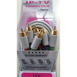 Hama YUV Cable 3x RCA to 3x RCA 1.5 m