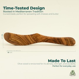 Sainte Olive Handmade 8 Inch Olive Wood Butter & Cheese Spreader 1PK